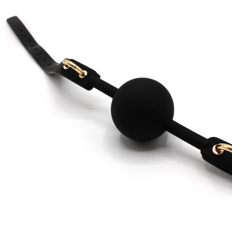 Baillon Boule Silicone Noir Rivets Dorés