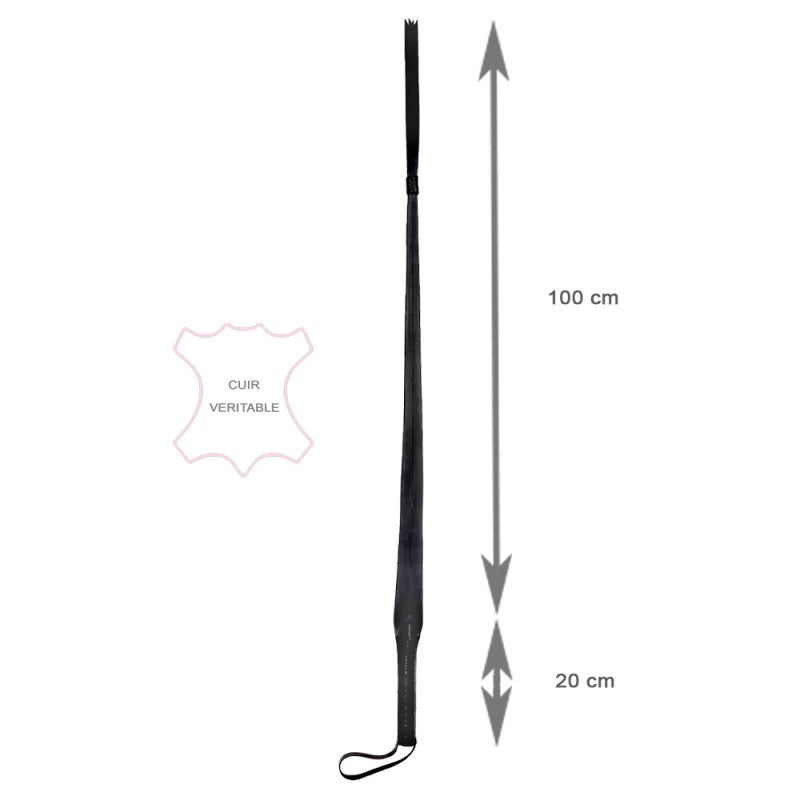 Fouet Cuir 127cm Noir