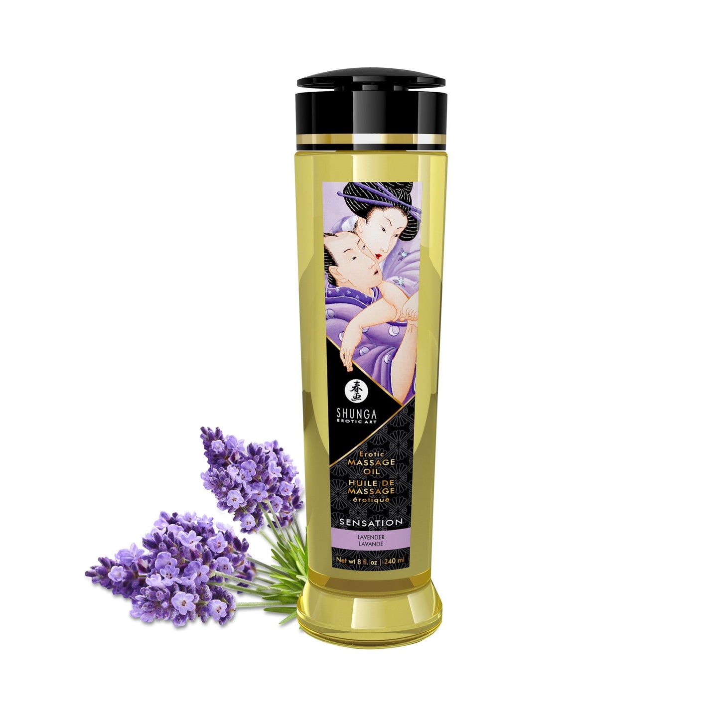 Huile de Massage Érotique Sensation "Lavande" - Shunga