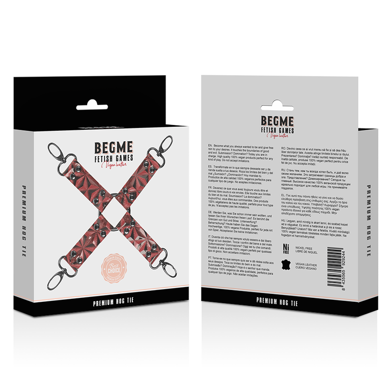 Begme – Cravate de Porc en Cuir Végan Rouge