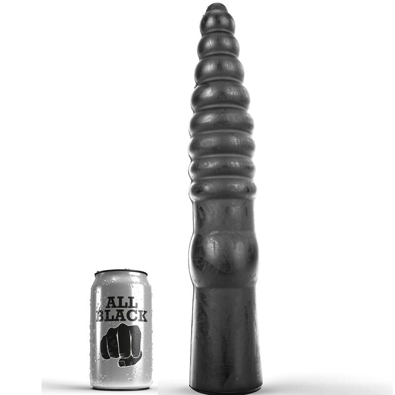 Gode XXL All Black 33 cm cannelé noir