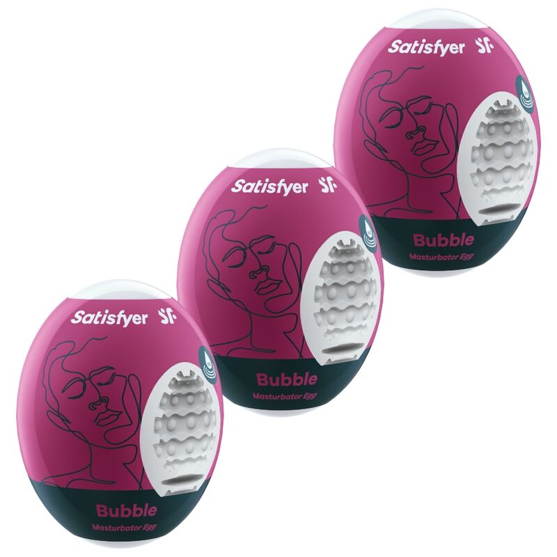 Satisfyer - 3 Oeufs Masturbateurs Bubble - SATISFYER EGGS | sextoys, kit sex toys | Dimensions : 195