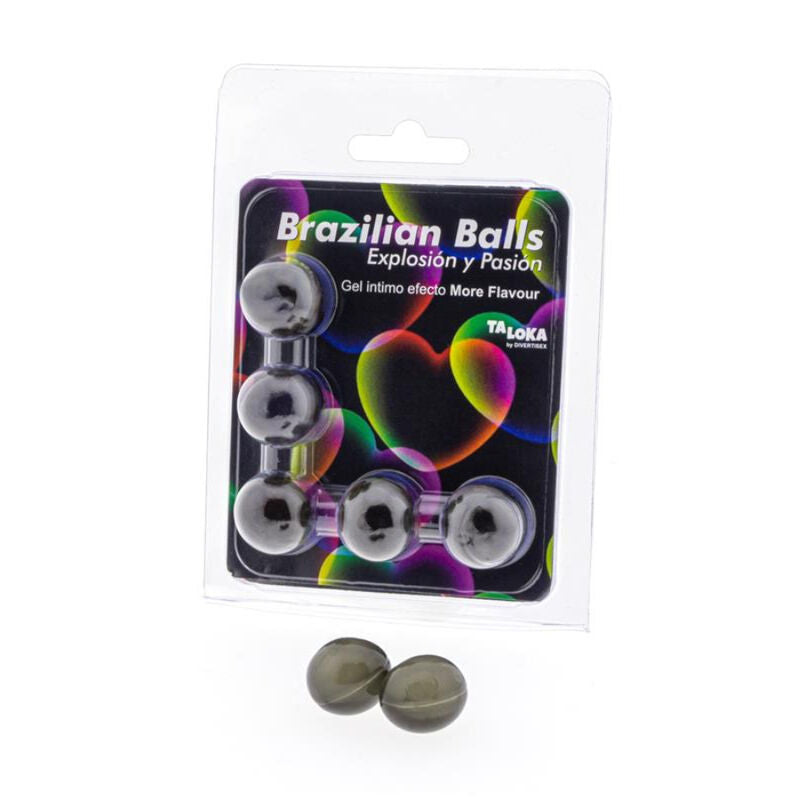 Taloka - 5 Boules Brésiliennes Plus Deffet De Saveur Gel Excitant - TALOKA | pharmacie, lubrifiants, boules brésiliennes | Dimensions : 36