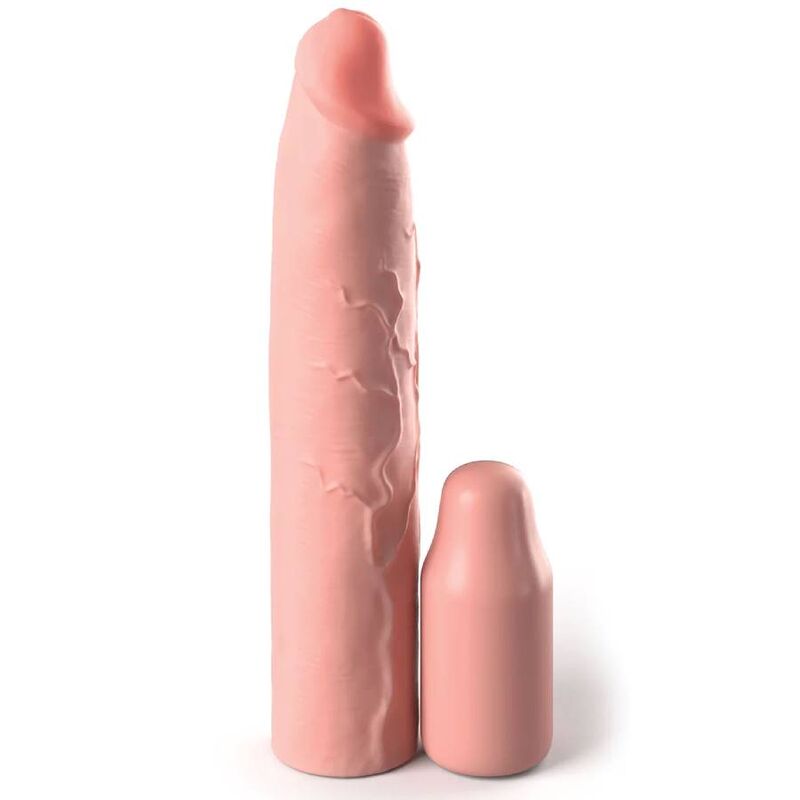 Fantasy X- Tensions - Manche Pipedreams 22,86 Cm + Peau Plug 7,62 Cm - FANTASY X-TENSIONS | sextoys, jouets sexuels pour hommes, accessoires de pénis, couvre-pénis avec extension | Dimensions : 390