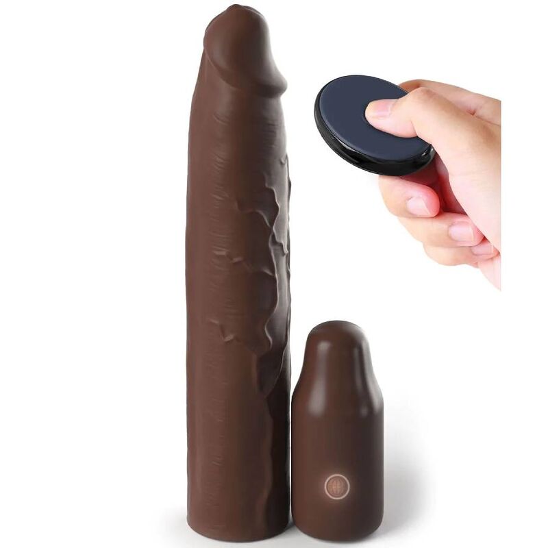 Fantasy X- Tensions - Pochette Pipedreams 22,86 Cm + Plug 7,62 Cm Telecommande Marron - FANTASY X-TENSIONS | sextoys, jouets sexuels pour hommes, accessoires de pénis, manchons péniens sans extension | Dimensions : 416