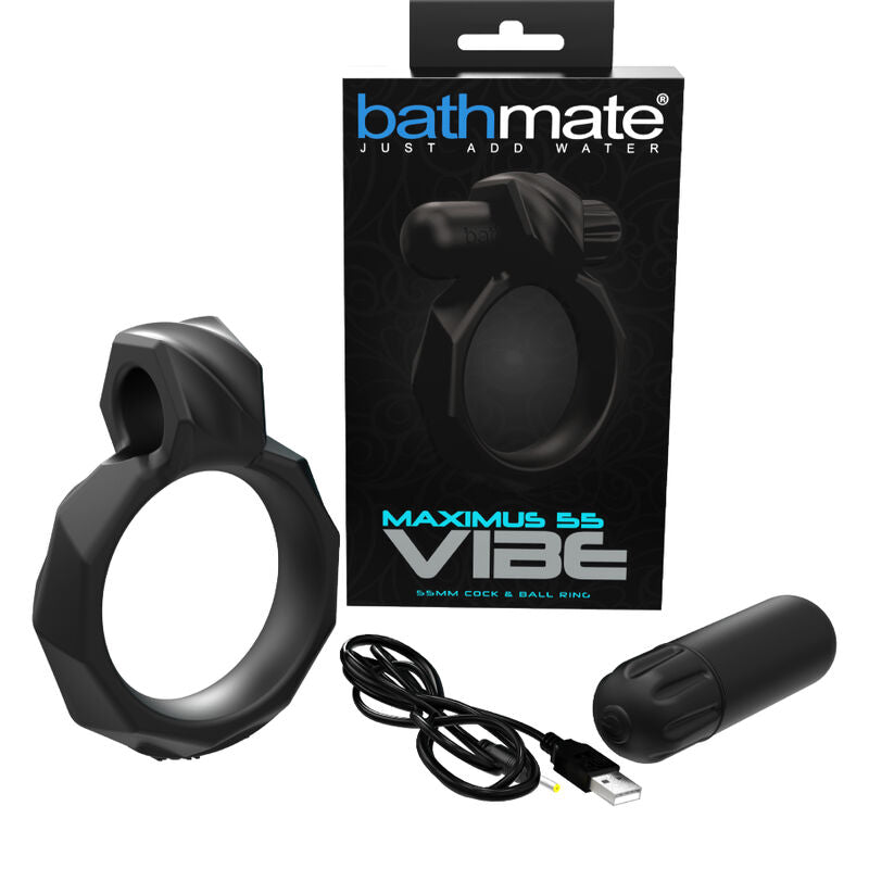 Bathmate - Bague Vibe Maximus 55 - BATHMATE | sextoys, jouets sexuels pour hommes, accessoires de pénis, anneaux de pénis, cockring avec vibration | Dimensions : 206