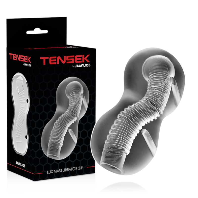 Jamyjob - Masturbateur Extreme Tensek 3 Clair - JAMYJOB | sextoys, jouets sexuels pour hommes, vagins avec vibration | Dimensions : 202