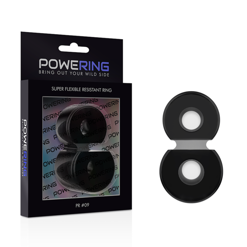 Powering - Anneau Pénis Double Super Flexible Et Résistant Pr09 Noir