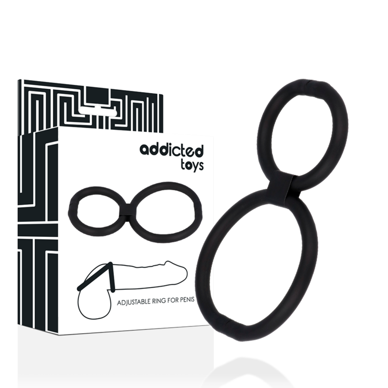 Addicted Toys - Anneaux Réglables Pour Pénis - ADDICTED TOYS | sextoys, jouets sexuels pour hommes, accessoires de pénis, anneaux de pénis, cockrings sans vibration | Dimensions : 25