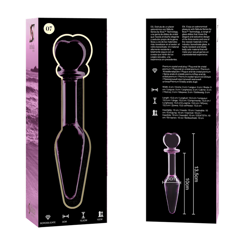 Plug Anal Rose en Verre Borosilicate NEBULA SERIES BY IBIZA