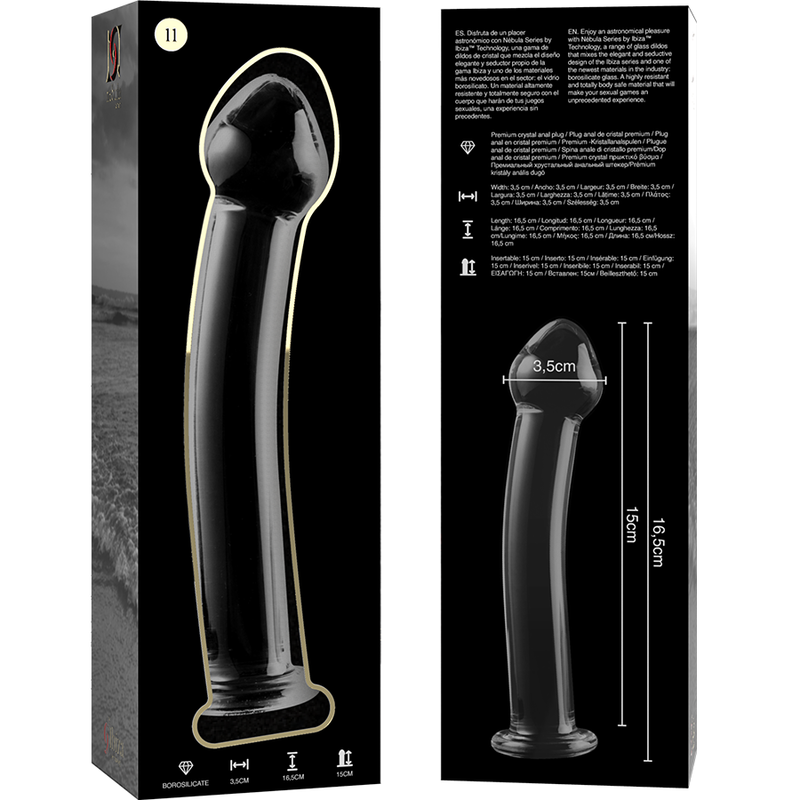 Nebula Series Modèle 11 - Gode en Verre Borosilicate 16 cm