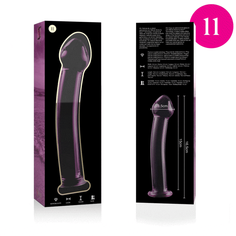 Gode en Verre Rose Nebula Series 11 – Ibiza, 16 cm