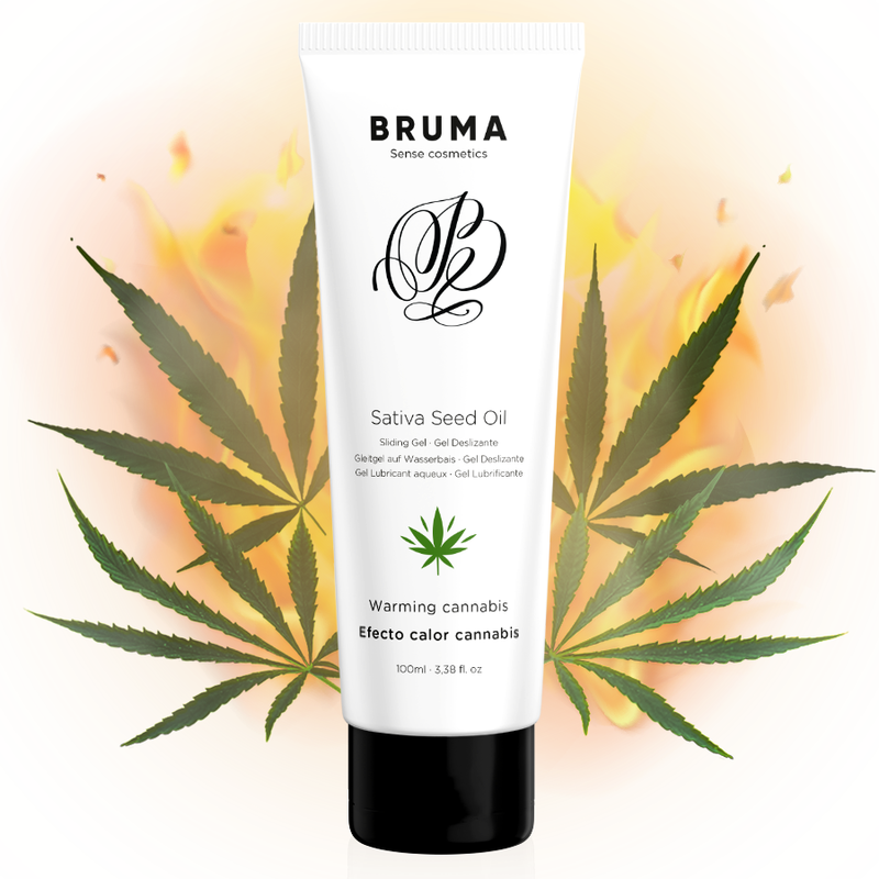 Bruma - Huile De Graines De Sativa Gel Glissant Réchauffant Saveur De Cannabis 100 Ml - BRUMA | pharmacie, lubrifiants, effet thermique | Dimensions : 136