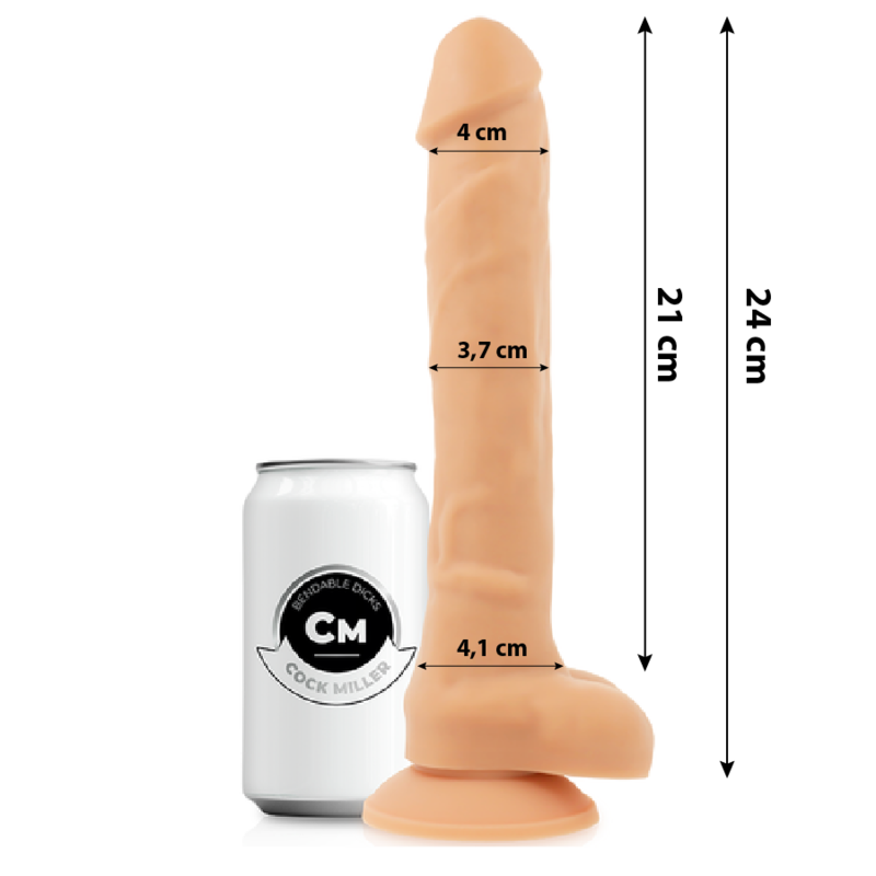 Cockmiller - Godemichet Silicone Articulé Double Densité, 24 cm