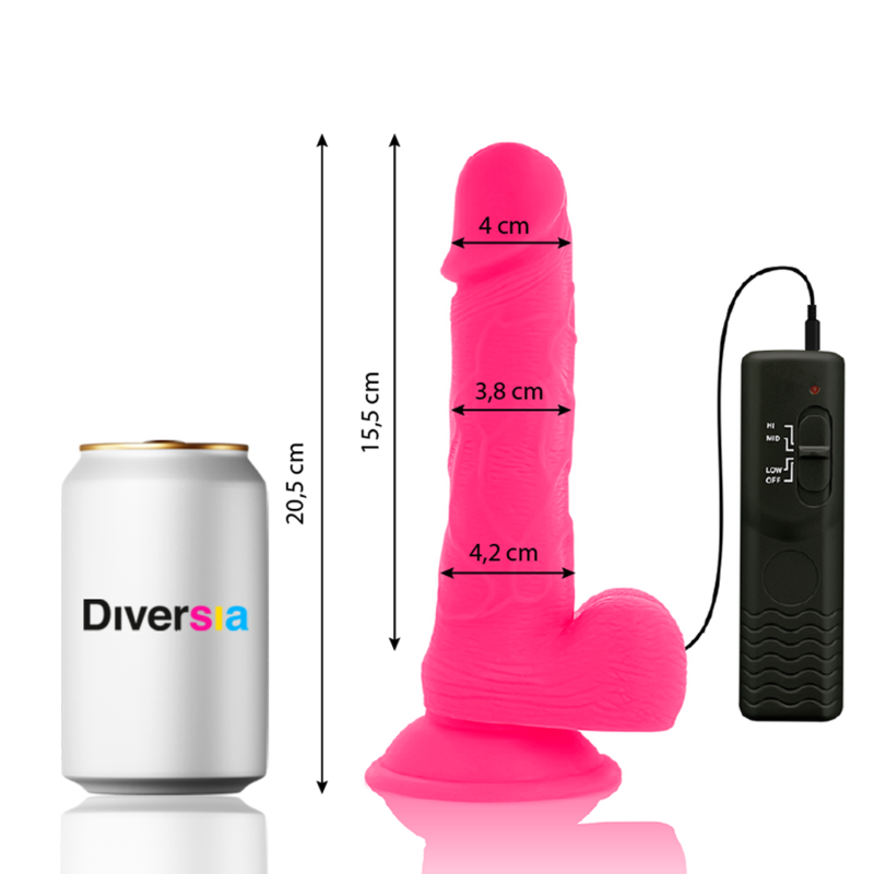 Diversia - Dildo Vibrant Flexible Rose 20.5 Cm -O- 4.2 Cm