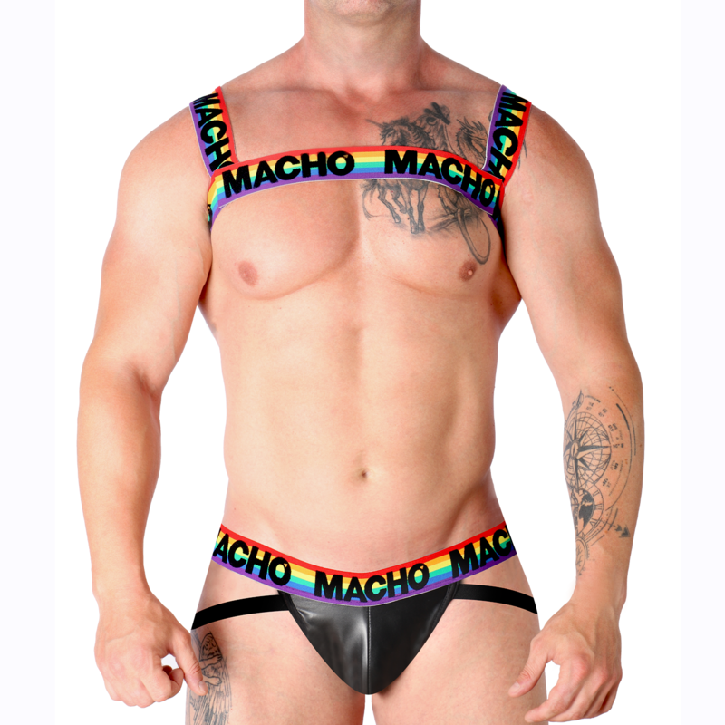 Macho - Harnais Double Pride Limited - MACHO UNDERWEAR | mode et lingerie, lingerie homme, harnais pour hommes | Dimensions : 46