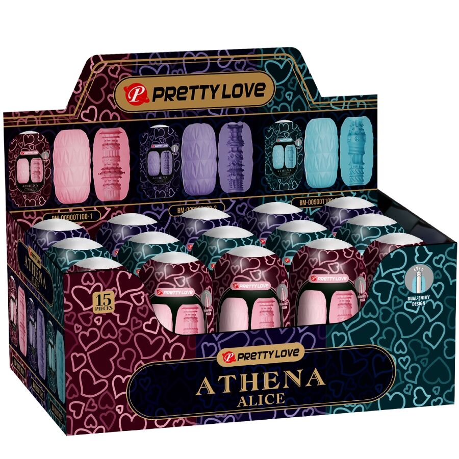 Pretty Love - Athena Alice Pack 15 Masturbateurs Masculins Divers - PRETTY LOVE | sextoys, jouets sexuels pour hommes, divers masturbateurs | Dimensions : 3248