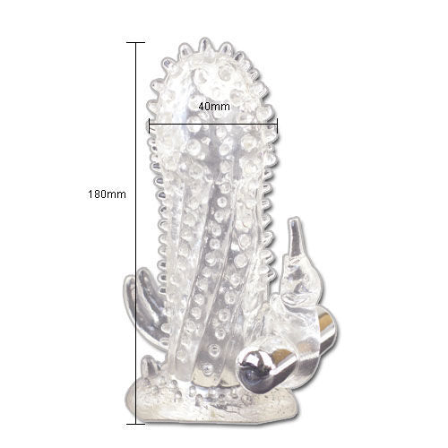 Baile - Brave Man Rabbit Vibrateur Extension De Pénis - BAILE FOR HIM | sextoys, jouets sexuels pour hommes, accessoires de pénis, couvre-pénis avec extension | Dimensions : 135