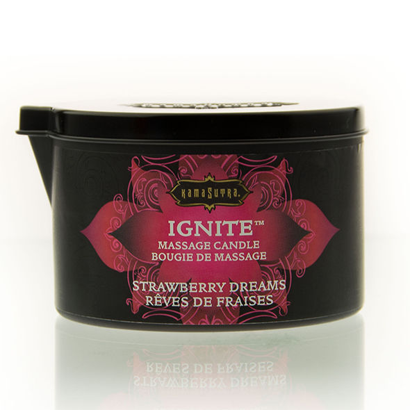 Kamasutra - Bougie De Massage Fraise Rêves 170 Gr - KAMASUTRA COSMETICS | pharmacie, pour les massages, bougies de massage | Dimensions : 231