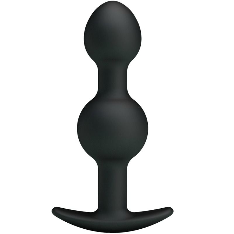 Pretty Love - Balles Anal En Silicone Spéciale Stimulation 10.3 Cm Noires - PRETTY LOVE BOTTOM | sextoys, anal, douche anale | Dimensions : 95
