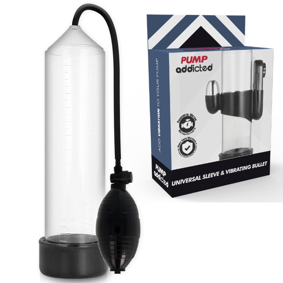 Pump Addicted - Vibrateur Transparent Rx3 - PUMP ADDICTED | sextoys, jouets sexuels pour hommes, accessoires de pénis, pénis agrandisseur pompe | Dimensions : 0