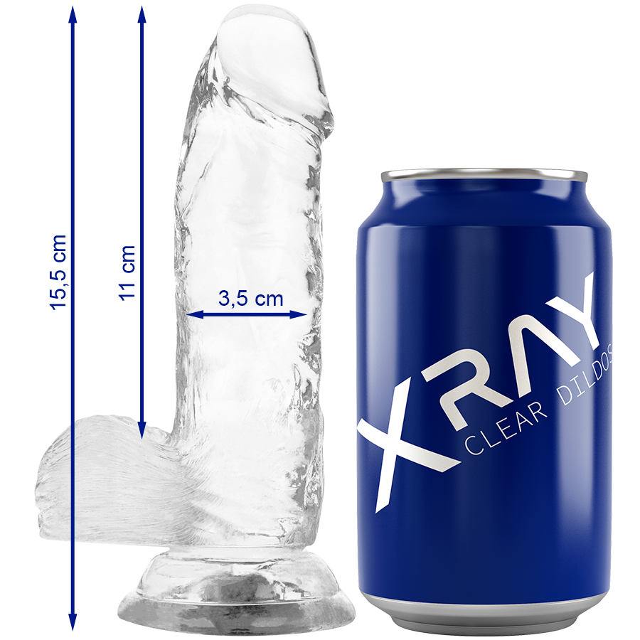 X Ray - Bite Transparente Avec Boules 15.5 Cm -O- 3.5 Cm - X RAY | sextoys, godes sans vibration, pénis réalistes | Dimensions : 249