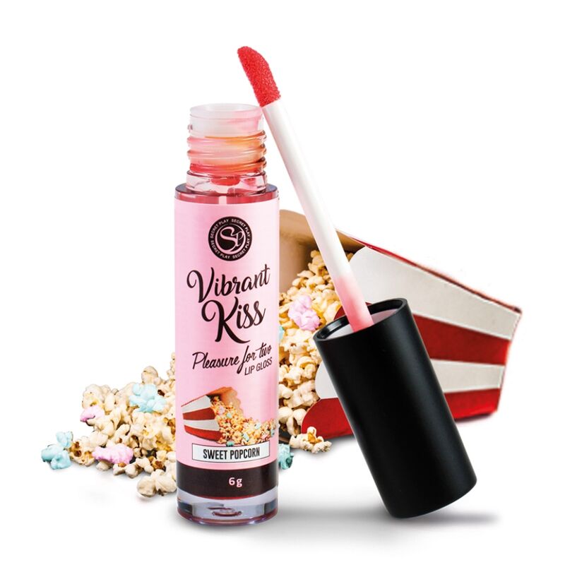 Secretplay - Lip Gloss Vibrant Kiss Sweet Popcorn - SECRETPLAY COSMETIC | pharmacie, pour le sexe oral | Dimensions : 156