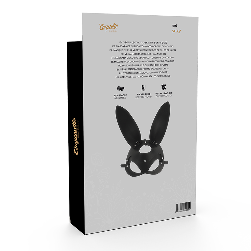 Masque en Cuir Vegan avec Oreilles de Lapin