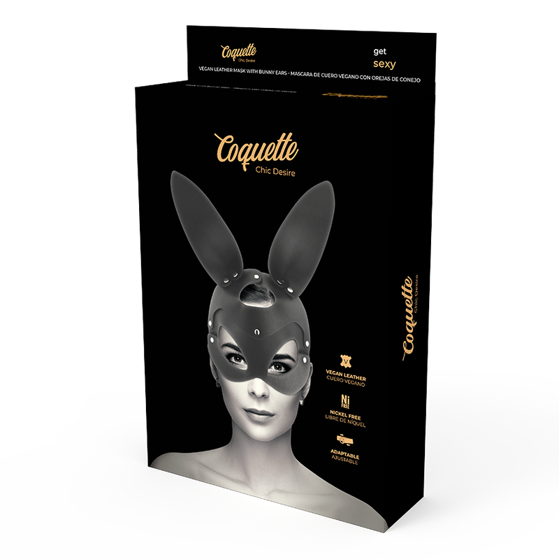 Masque en Cuir Vegan avec Oreilles de Lapin