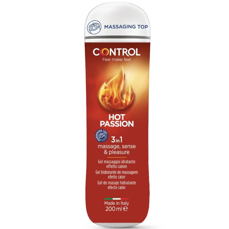 Control - Passion Chaude Gel 3 En 1 200 Ml - CONTROL LUBES | pharmacie, pour les massages, huiles de massage sans saveur | Dimensions : 272