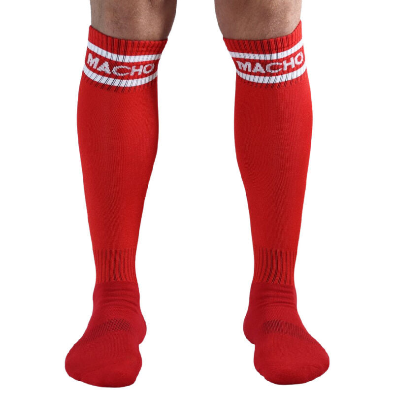 Macho - Chaussettes Longues Taille Unique Rouge - MACHO UNDERWEAR | mode et lingerie, lingerie homme, chaussettes | Dimensions : 90