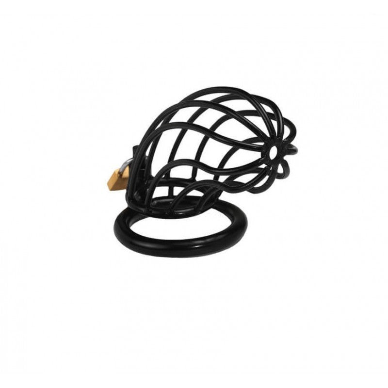 ;;Cage de Chasteté en Alliage Métal Noir