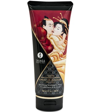 Crème de Massage Fraise Vin Pétillant 200ml - Shunga