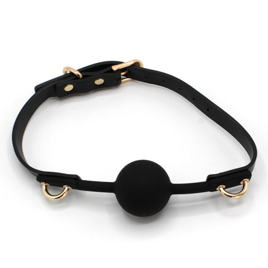 Baillon Boule Silicone Noir Rivets Dorés