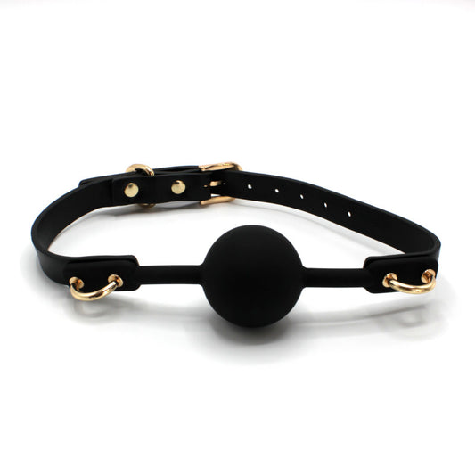 Baillon Boule Silicone Noir Rivets Dorés