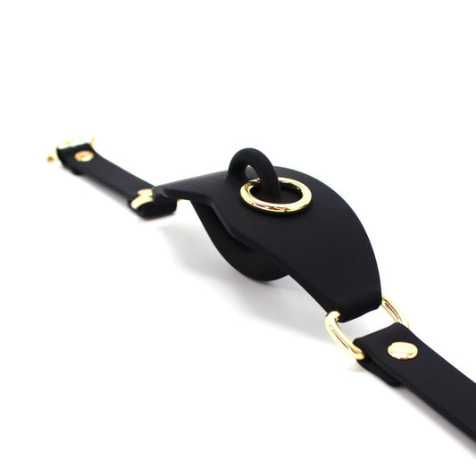 Bâillon Laisse en Silicone Noir