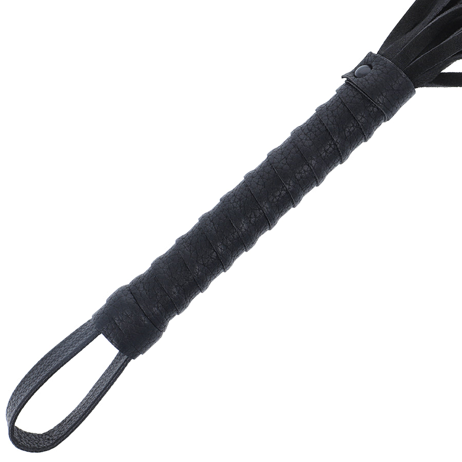 Fouet de Bondage Noir avec Manche en Cuir