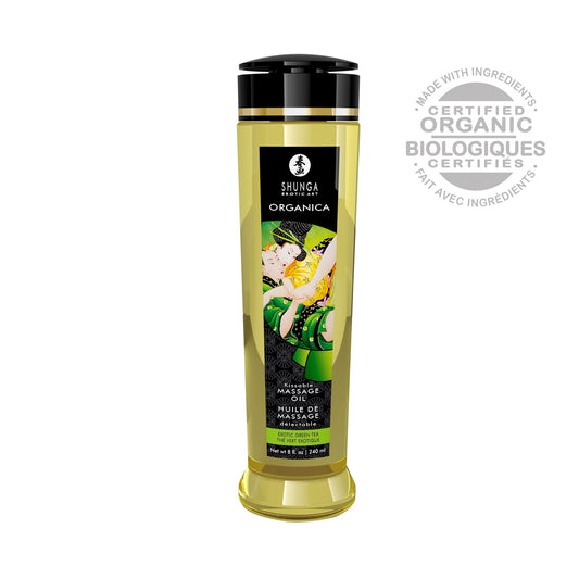;Huile de Massage Organica Thé Vert BIO Délectable - Shunga