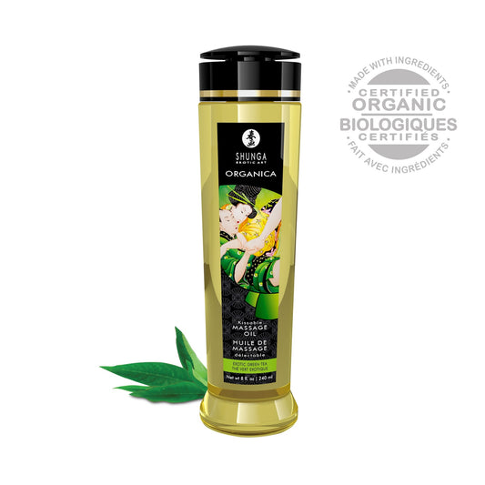 Huile de Massage Organica Thé Vert BIO Délectable - Shunga