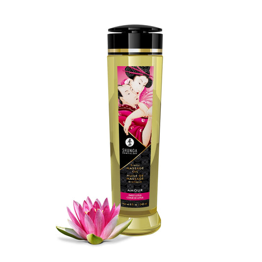 Huile de Massage Érotique Amour "Cœur de Lotus" - Shunga