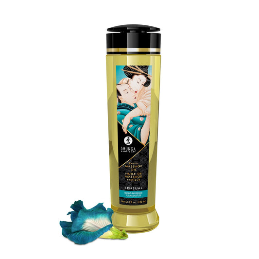 Huile de Massage Érotique Sensual "Fleur des Îles" - Shunga
