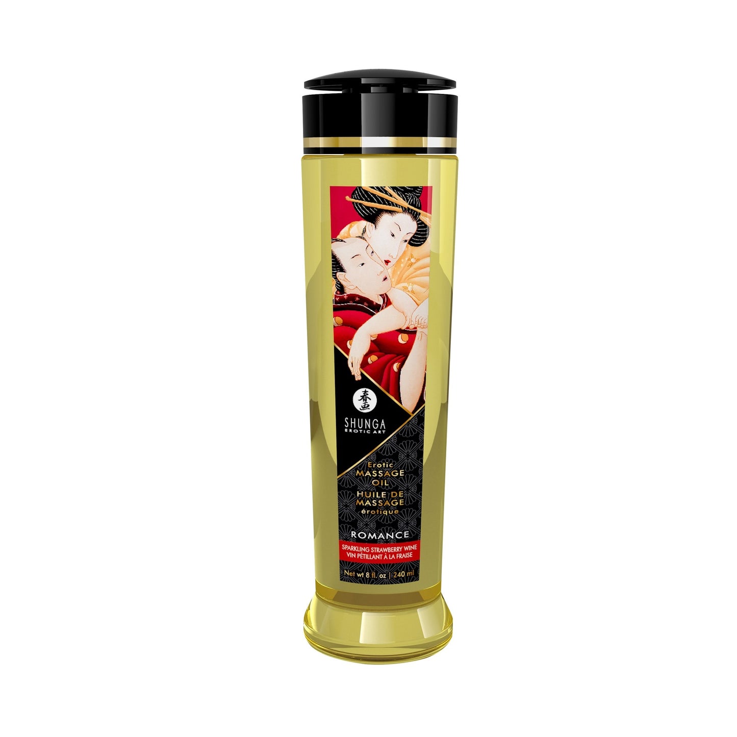 ;Huile de Massage Érotique Romance "Vin Pétillant Fraise" - Shunga
