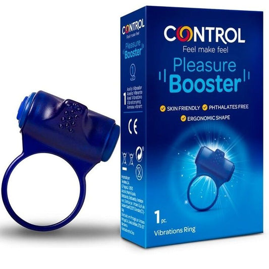 Control - Anneau Vibrateur Pleasure Booster - CONTROL TOYS | sextoys, jouets sexuels pour hommes, accessoires de pénis, anneaux de pénis, cockring avec vibration | Dimensions : 20