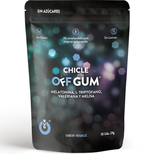 Wug Gum - Off Valerian, Tryptophan, Lemon Balm And Melatonin 10 Units - WUG GUM | pharmacie, compléments alimentaires, gommes stimulantes | Dimensions : 32
