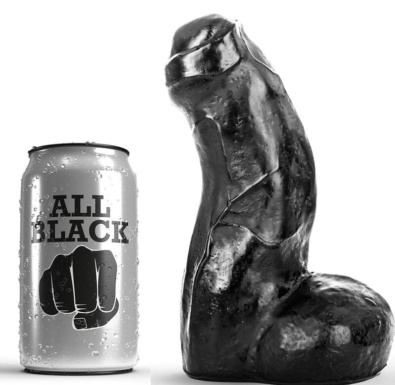 Gode réaliste noir All Black 17 cm souple