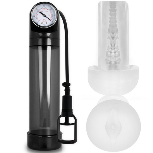 Pump Addicted - Rx9 Noir Avec Masturbateur - PUMP ADDICTED | sextoys, jouets sexuels pour hommes, accessoires de pénis, pénis agrandisseur pompe | Dimensions : 0