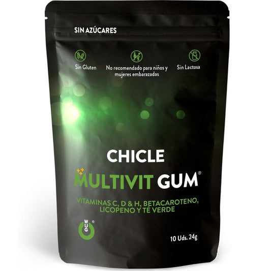 Wug Gum - Multivit Vitamin C, H, D, Beta-Carotene, Lycopene And Green Tea 10 Units - WUG GUM | pharmacie, compléments alimentaires, gommes stimulantes | Dimensions : 32