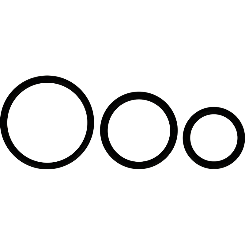 Ohmama - Lot De 3 Anneaux En Silicone Noir - OHMAMA | sextoys, jouets sexuels pour hommes, accessoires de pénis, anneaux de pénis, cockrings sans vibration | Dimensions : 10