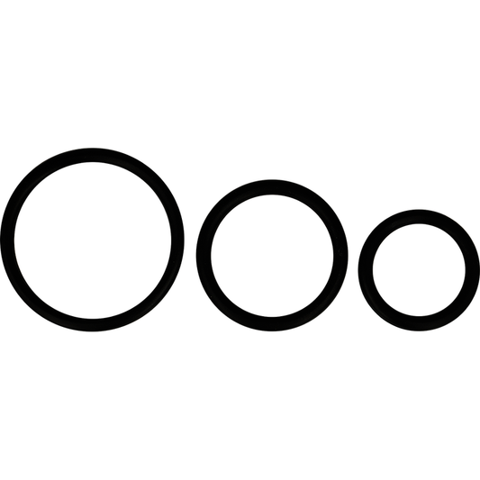 Ohmama - Lot De 3 Anneaux En Silicone Noir - OHMAMA | sextoys, jouets sexuels pour hommes, accessoires de pénis, anneaux de pénis, cockrings sans vibration | Dimensions : 10