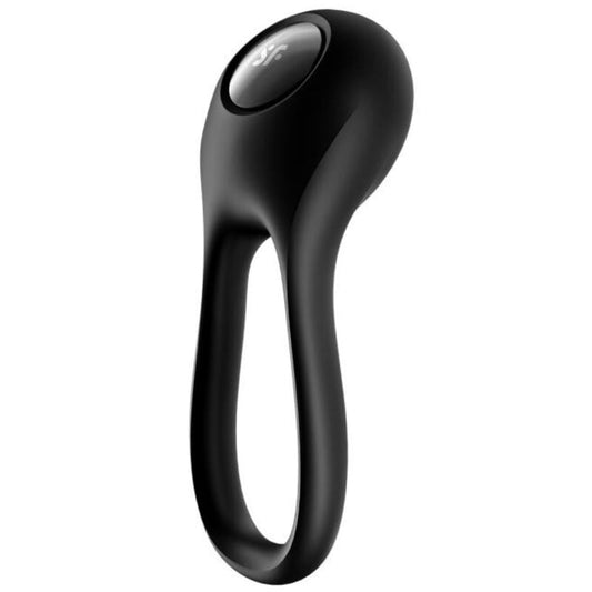 Satisfyer - Vibrateur  Anneau Majestic Duo Noir - SATISFYER RING | sextoys, jouets sexuels pour hommes, accessoires de pénis, anneaux de pénis, cockring avec vibration | Dimensions : 205